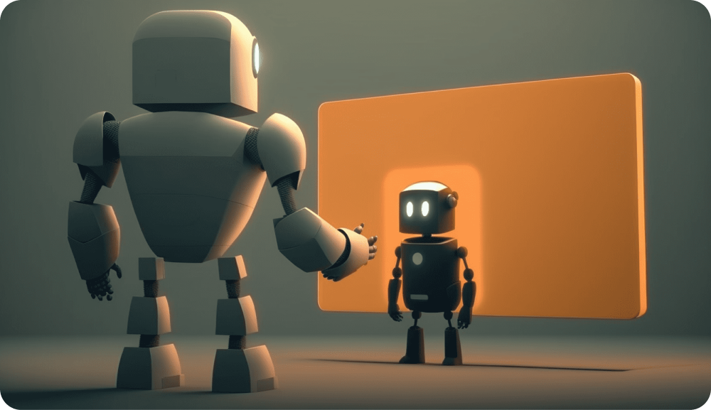 Ilustración de dos ias conversacionales