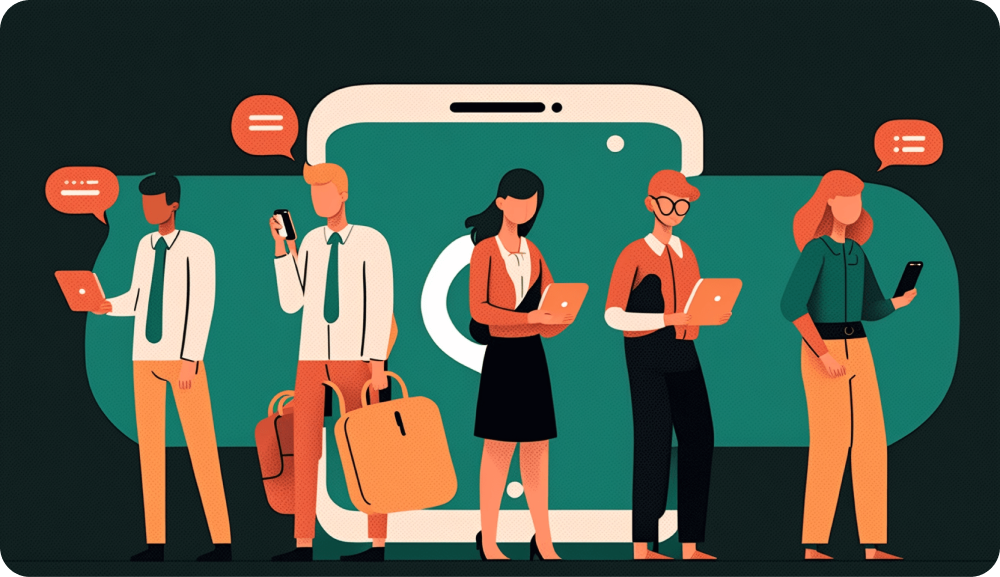 Ilustración de clientes insatisfechos por whatsapp