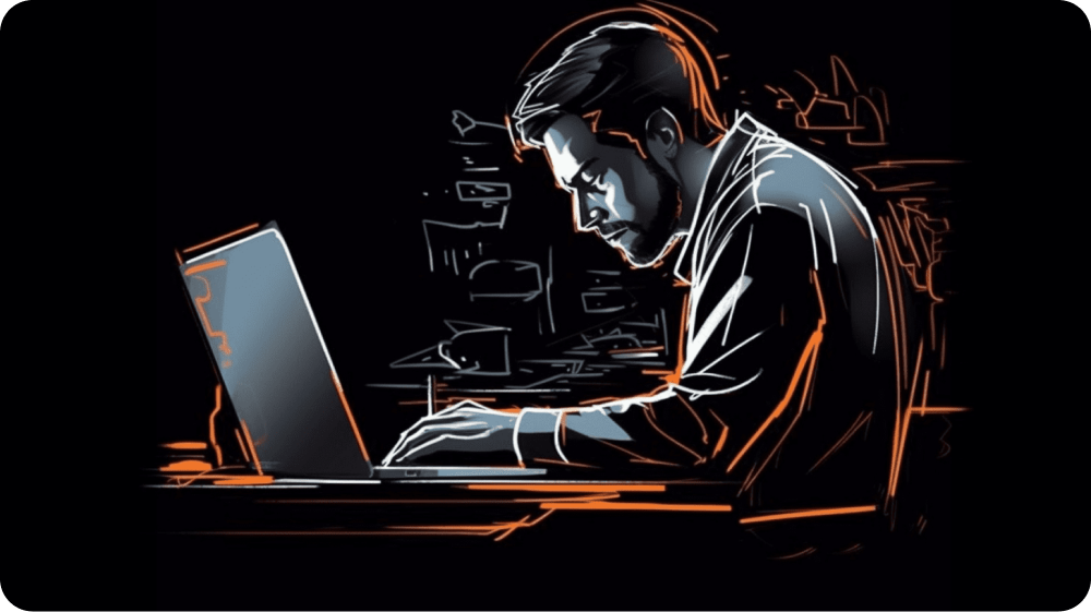 Ilustración de persona haciendo promt engeneering en chatgpt