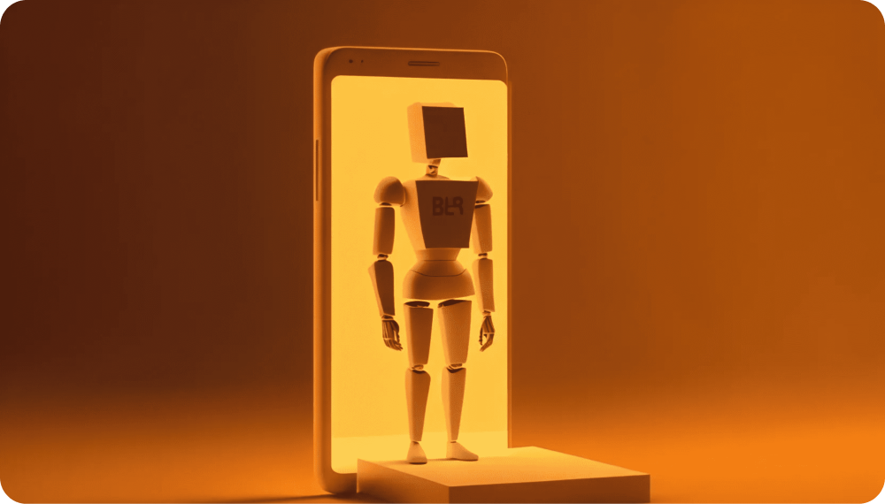 IA Conversacional saliendo de un teléfono movil