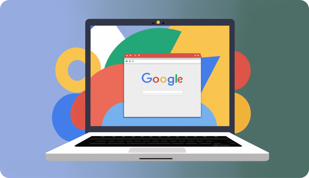 Ilustración del motor de búsqueda de Google