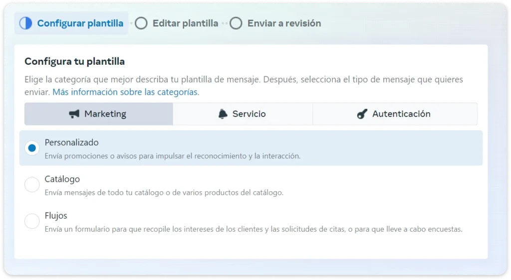 tipos de plantillas de whatsapp